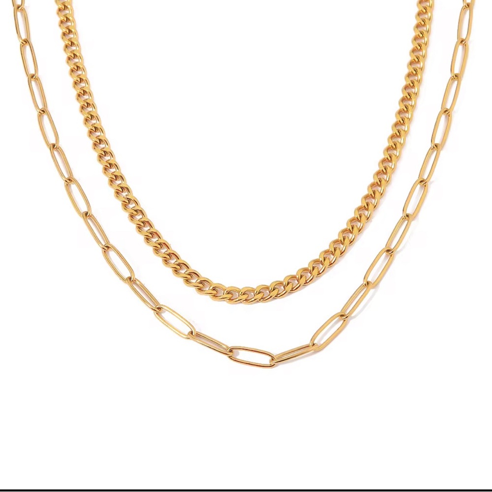 18K GOLD-PLATED STAINLESS STEEL STATEMENT NECKLACE